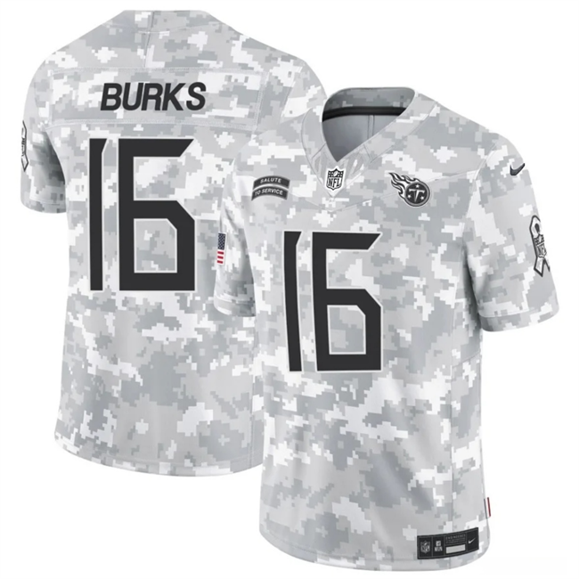 Men's Arctic Camo Tennessee Titans #16 Treylon Burks 2024 F.U.S.E Salute to Service Limited Stitched Football Jersey